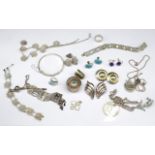 Silver and white metal jewellery and other items