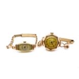 Two 9ct yellow gold cocktail watches