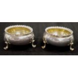 Pair of sterling silver salt cellars