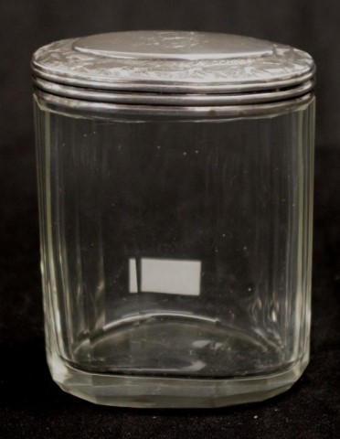 Victorian sterling silver lidded toilet jar