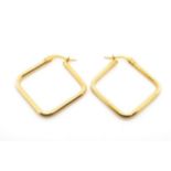 9ct yellow gold square hoop earrings