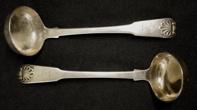 Pair of Scottish sterling silver sauce ladles - Image 6 of 6