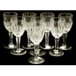 Eight Waterford crystal "Colleen" sherry glasses