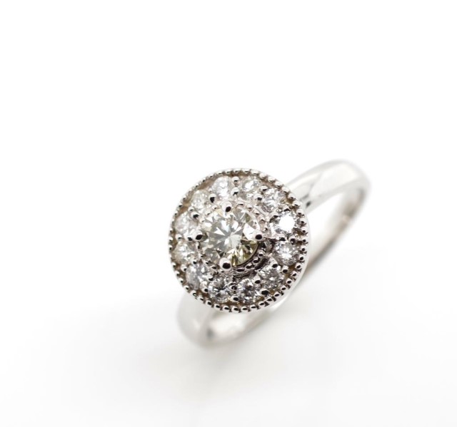 Diamond and 14ct white gold halo ring - Image 3 of 8