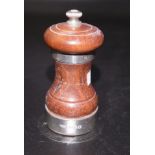 Elizabeth II sterling silver banded pepper mill