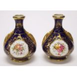 Pair Coalport hand painted posy vases