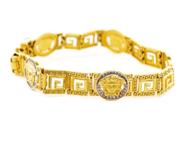 22ct yellow gold Medusa mask bracelet - Image 4 of 6