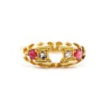 George V 18ct yellow gold and diamond ring