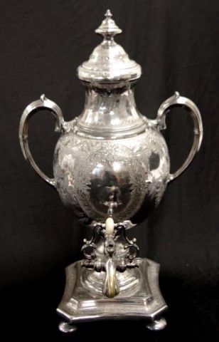 Antique English silver plate samovar