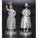 Pair of sterling silver salt and pepper shakers
