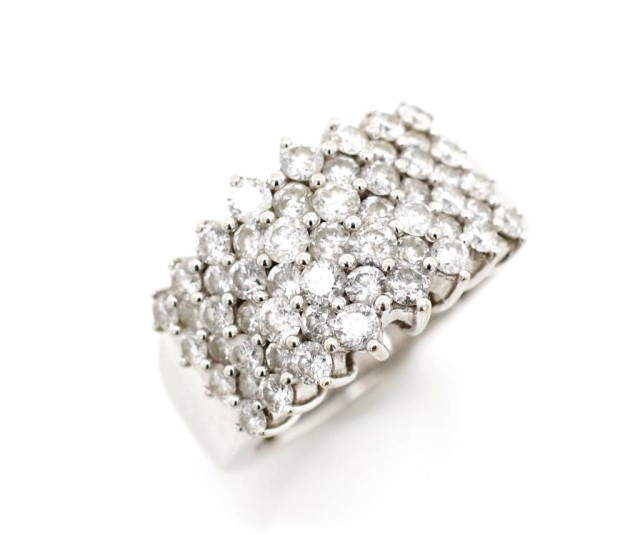 Diamond set 14ct white gold cluster ring - Image 2 of 6