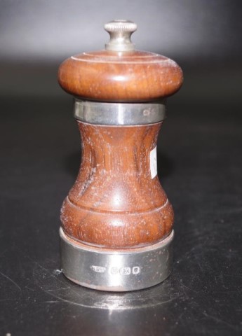 Elizabeth II sterling silver banded pepper mill - Image 5 of 6