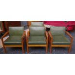 Four mid century armchairs