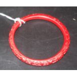 Chinese cinnabar bangle