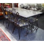 Wrought iron outdoor table set