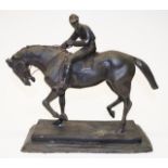 Bronze 'Jockey & Horse' figure