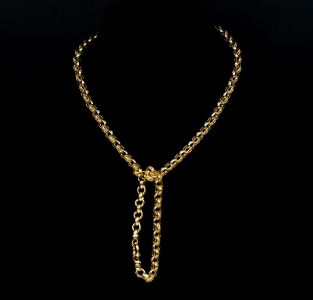 Matching 9ct yellow gold bracelet and necklace - Image 3 of 12