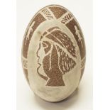 Vintage hand carved Indigenous emu egg