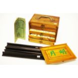 Vintage Chinese timber cased mahjong set