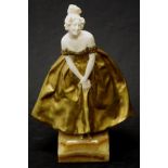 Coquette figure in bronze and porcelain,