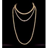 Three vintage strands of pearls