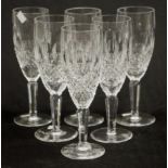 Six Waterford crystal "Colleen" champagne flutes