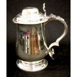 George III sterling silver quart tankard