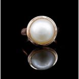 Mabe pearl and 9ct rose gold ring