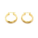 9ct yellow gold twist hoop earrings