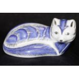 Royal Crown Derby"Platinum Arctic Fox" paperweight