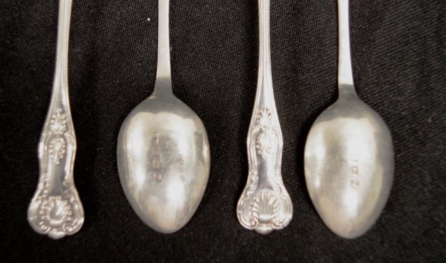 Four sterling silver Kings pattern teaspoons - Image 3 of 4