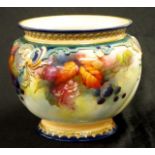Royal Worcester hand painted & signed jardiniere