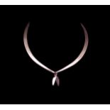 Finnish minimalist silver collar / torc necklace