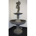 Large 2 tier bronze fountain