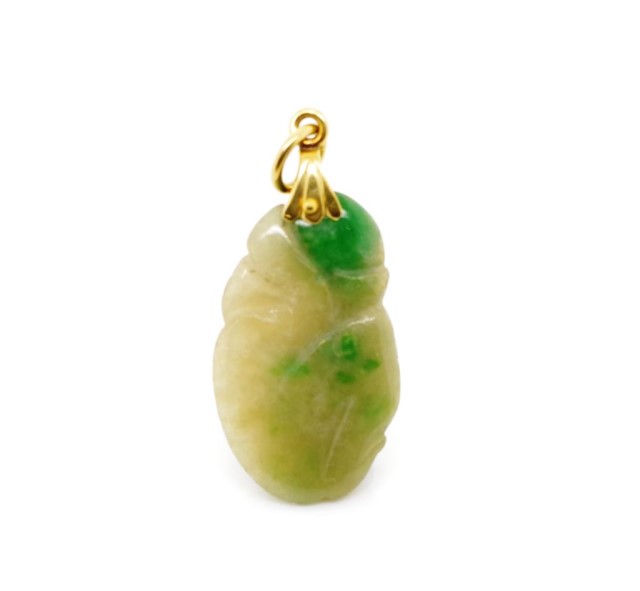 Vintage jade and gold pendant - Image 4 of 6