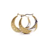 9ct two tone gold hoop earrings
