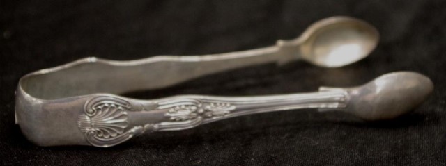 Pair of Sterling silver Kings pattern sugar tongs