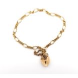 9ct yellow gold figaro bracelet