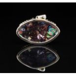Boulder opal and yellow gold pendant