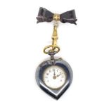 Antique heart brooch fob watch