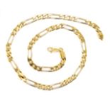 A Heavy 18ct yellow gold figaro chain necklace