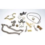 Silver and costume jewellery group