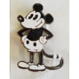 1930s Mickey Mouse black & white enamel brooch