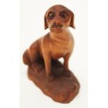 Carved boxwood timber dog figure
