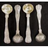 Four Georgian sterling silver sauce ladles