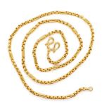 Oriental yellow gold chain link necklace