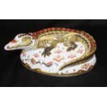 Royal Crown Derby "Crocodile" paperweight