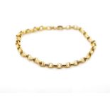 9ct yellow gold oval belcher bracelet