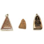 Collection three Buddhist amulets