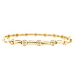 Diamond and 18ct yellow gold line bracelet